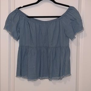 Chambray off the shoulder top